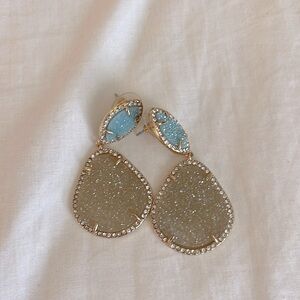 Druzy post earrings.